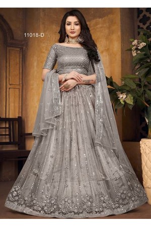 Grey Satin Exclusive Lehenga